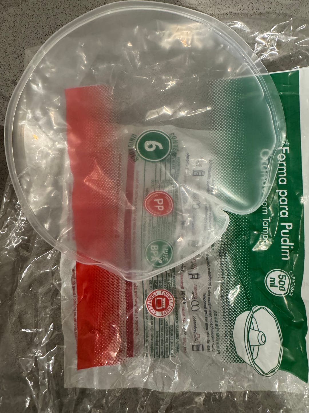 Customer photo review of Oven Safe Plastic Extra Large Pudding/Flan Pan With Lid - 5 Pack (1.1L)