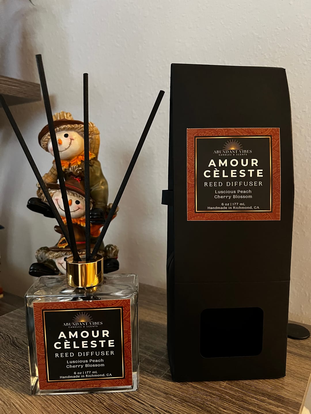 Customer photo review of Peach + Cherry Blossom Reed Diffuser | Amour Celeste
