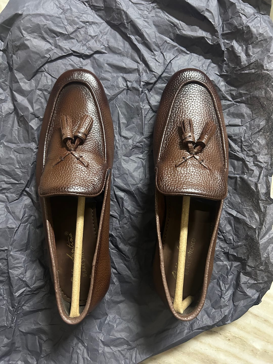 Customer photo review of Brown Milled Tassel Loafers - Ultra-Flex