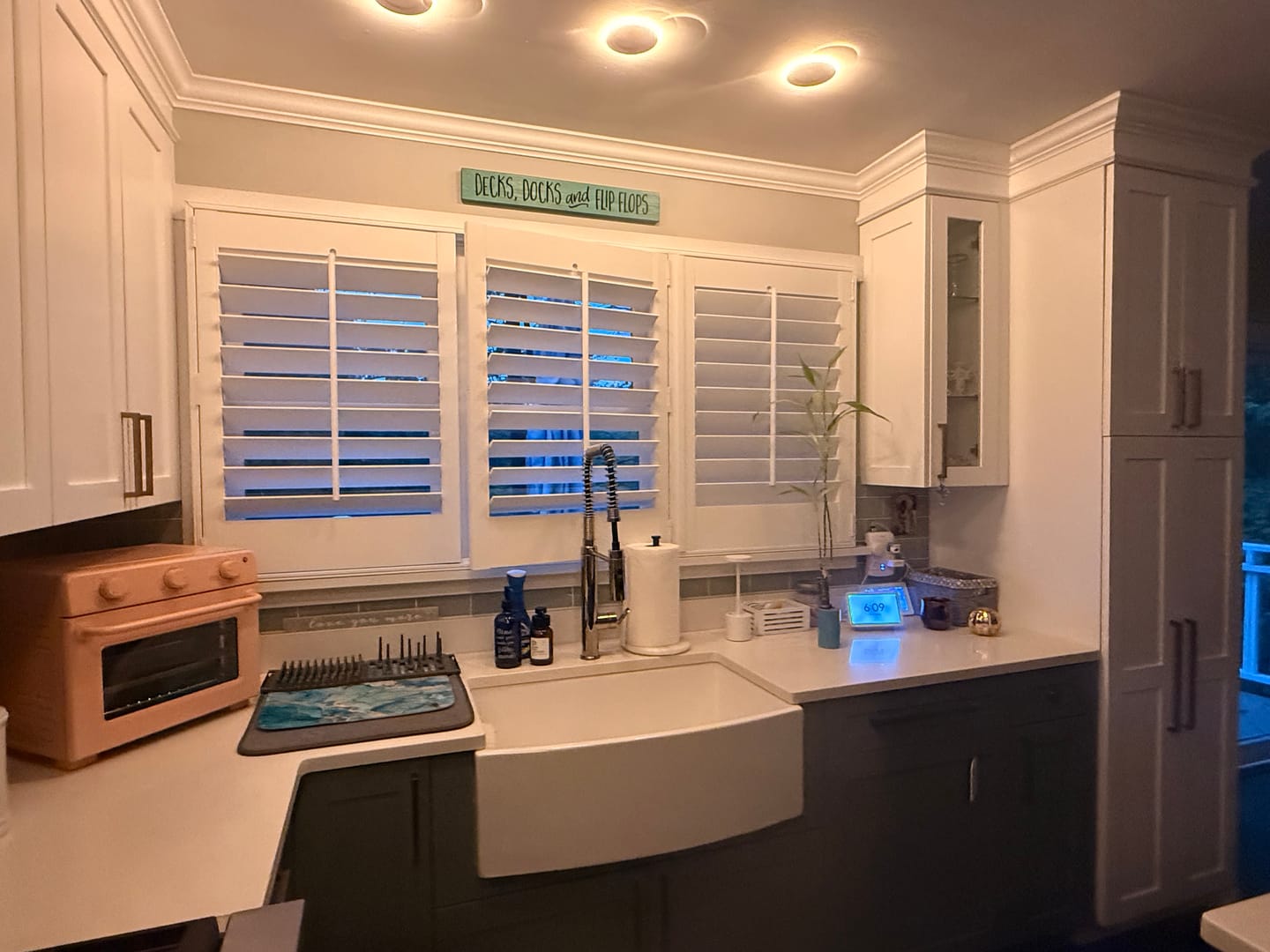 Customer photo review of Painted Wood Plantation Shutter