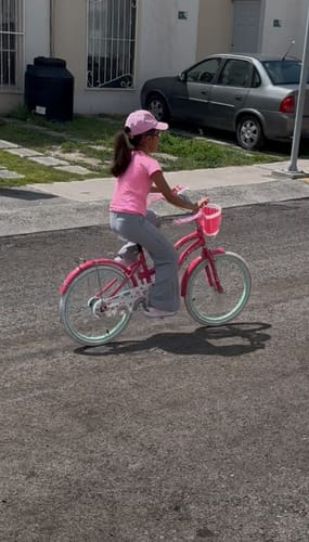 Customer photo review of Bicicleta Niña Rosa R 20 Infantil Canastilla Llantitas