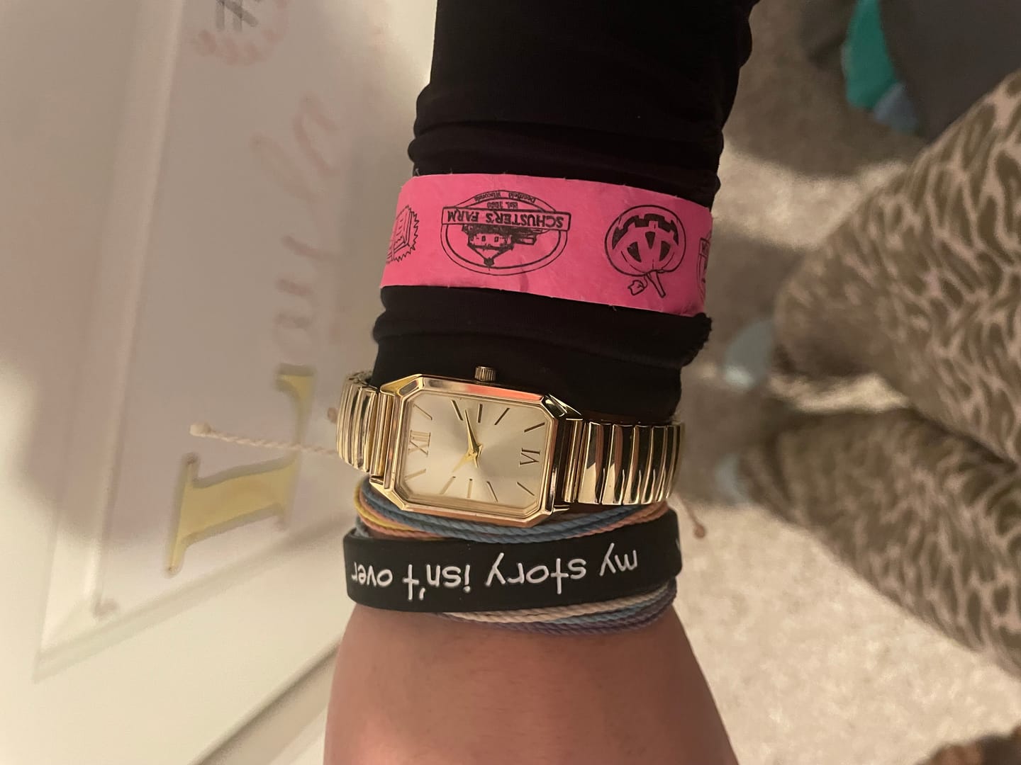 Customer photo review of Semicolon Wristbands (3-Pack)