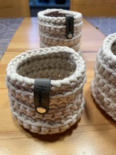 Customer photo review of Label-Set "Handmade" - Beige - CS0016 - für Häkelkörbe etc.