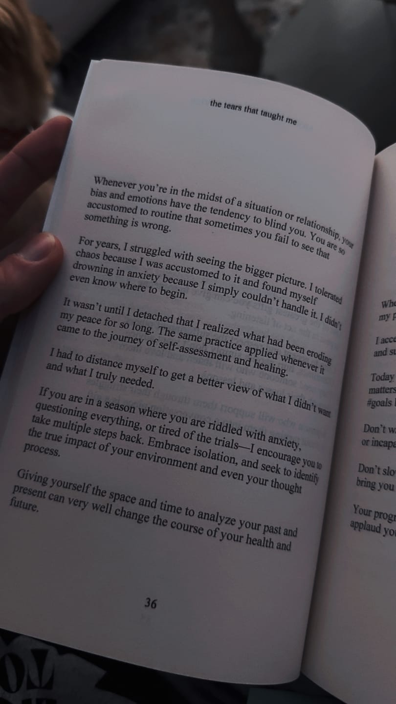 Customer photo review of The Tears That Taught Me