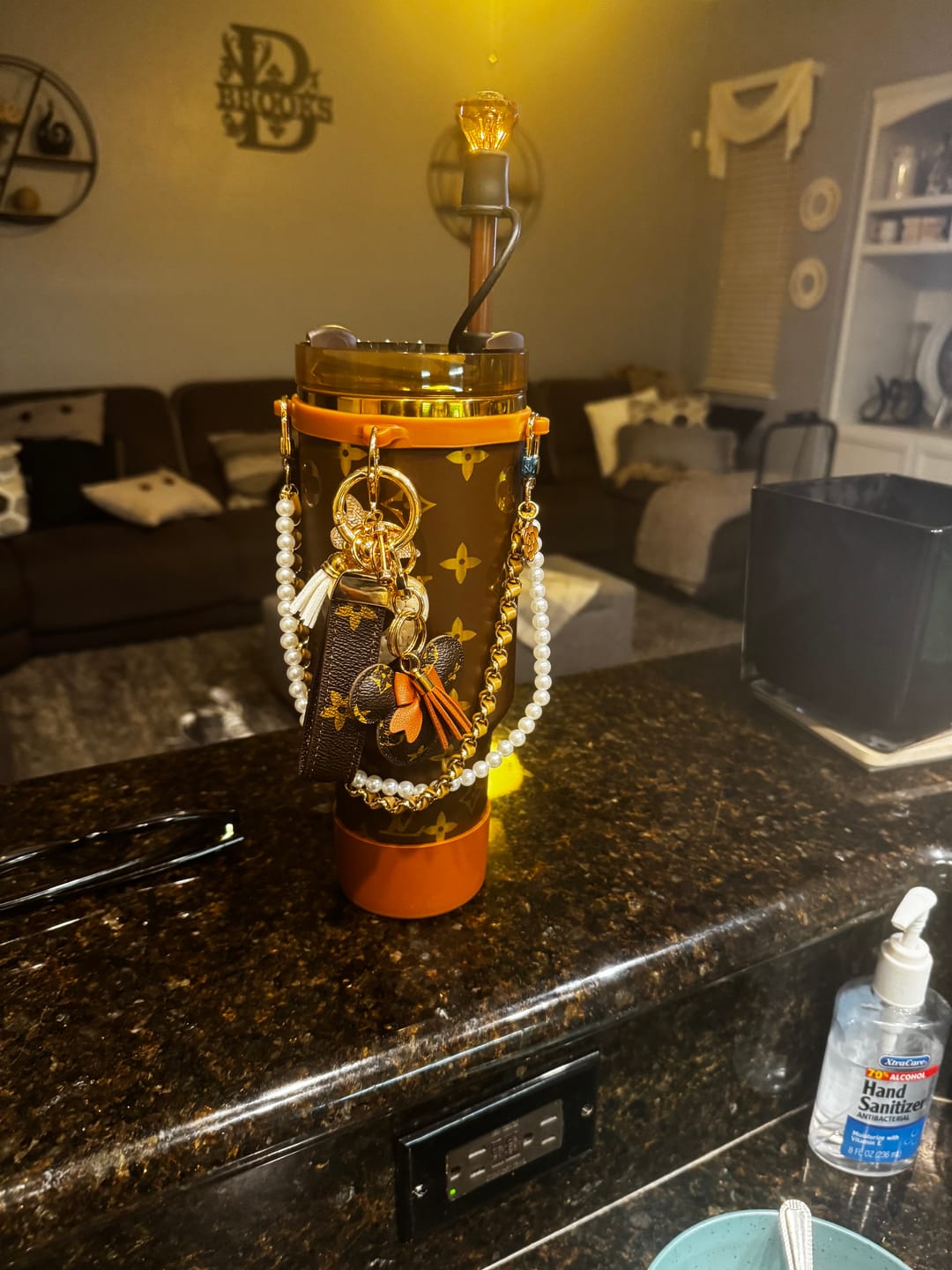 Customer photo review of Luxe Tri-Color Crystal Gem Straw Toppers (3-Pack)