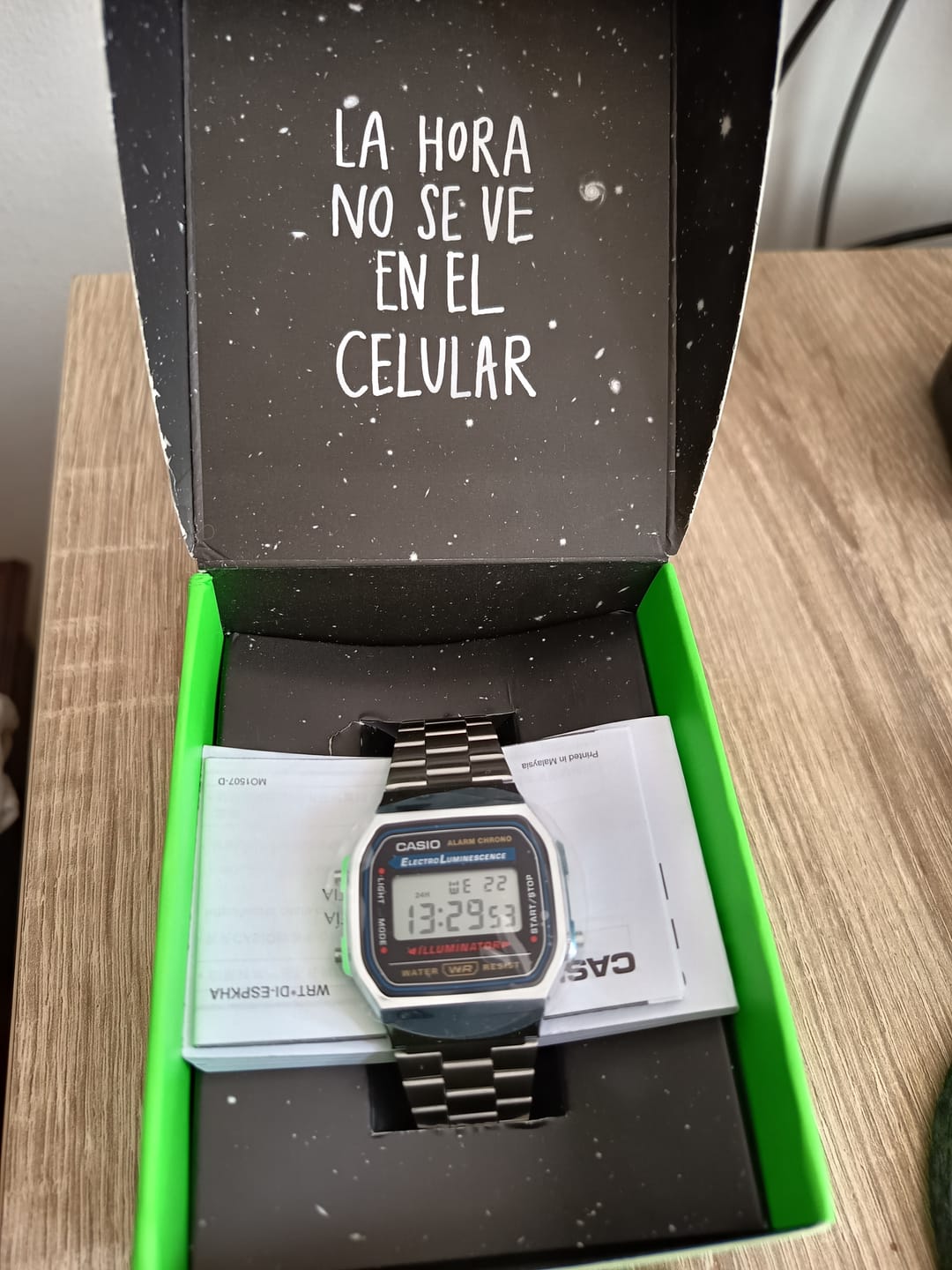 Customer photo review of Reloj Casio Vintage A168WA-1WDF Electroluminescence Plateado