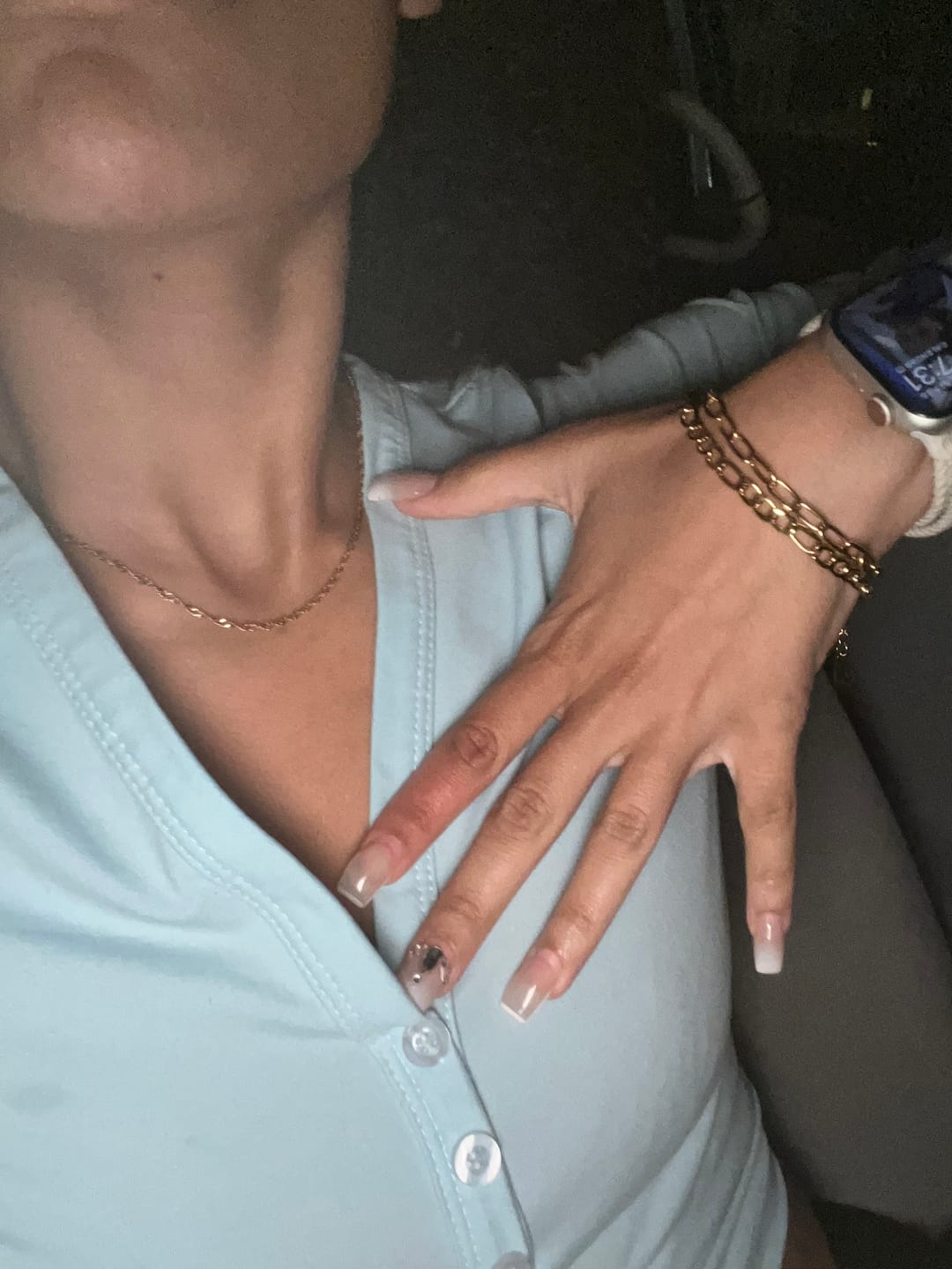 Customer photo review of Paperclip Figaro Bracelet Set