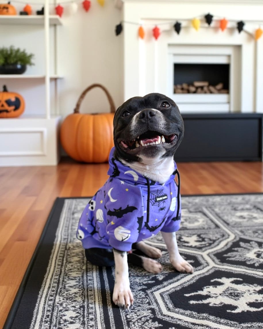 Customer photo review of Halloween Dog Hoodies (Limited Edition)
