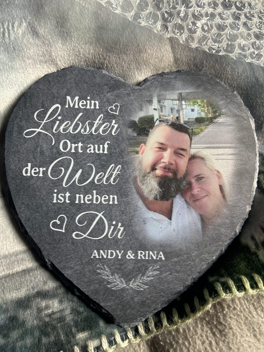 Customer photo review of Neben dir - Paar-Schieferherz