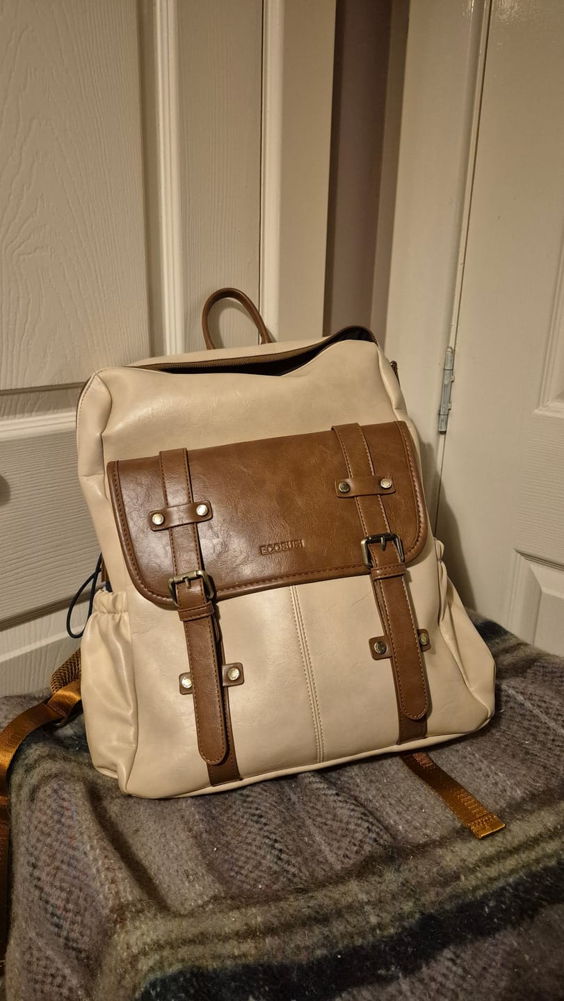 Customer photo review of Scarlett Flip Zipper Vegan 15.6-Inch Backpack