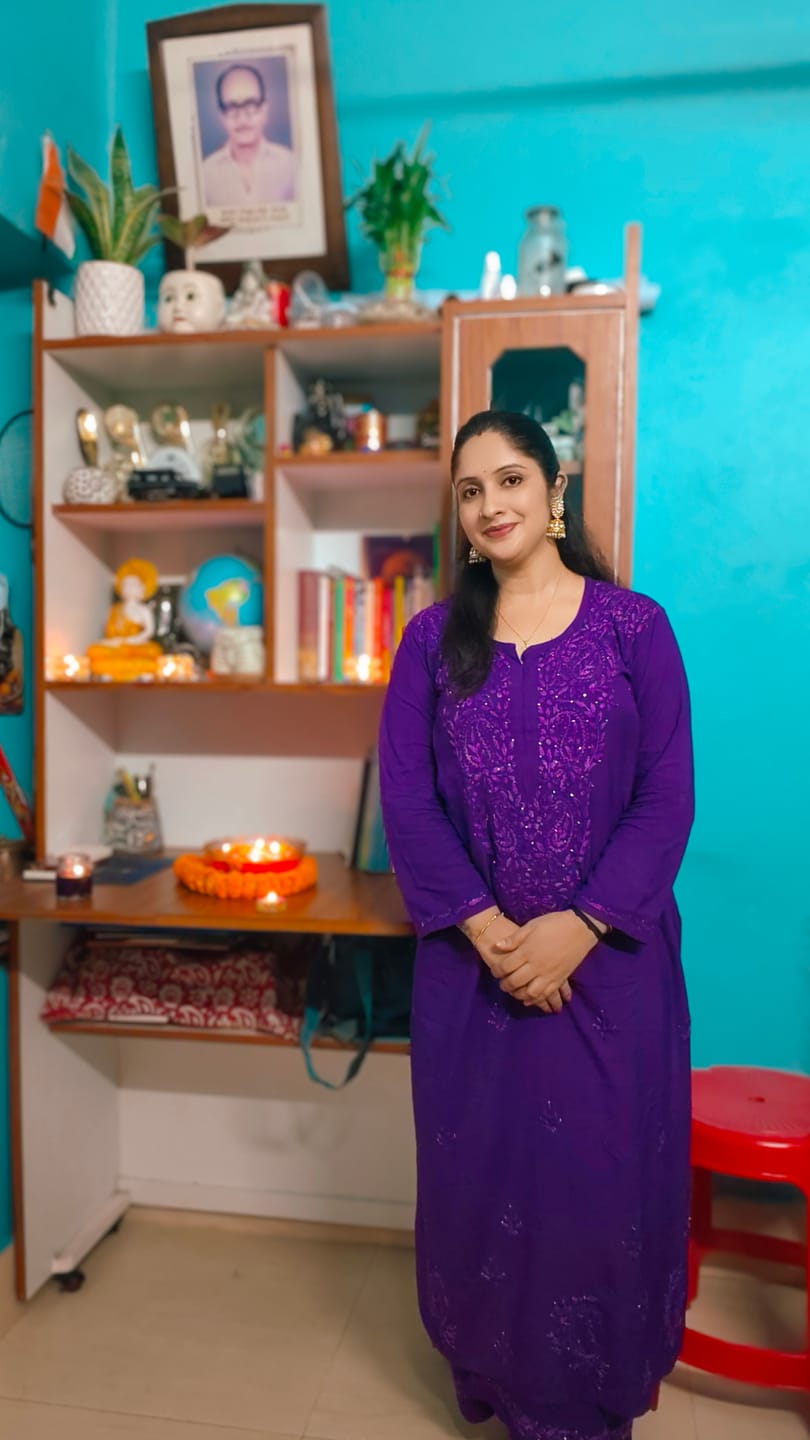Customer photo review of Purple 2 piece Rayon Mukaish set