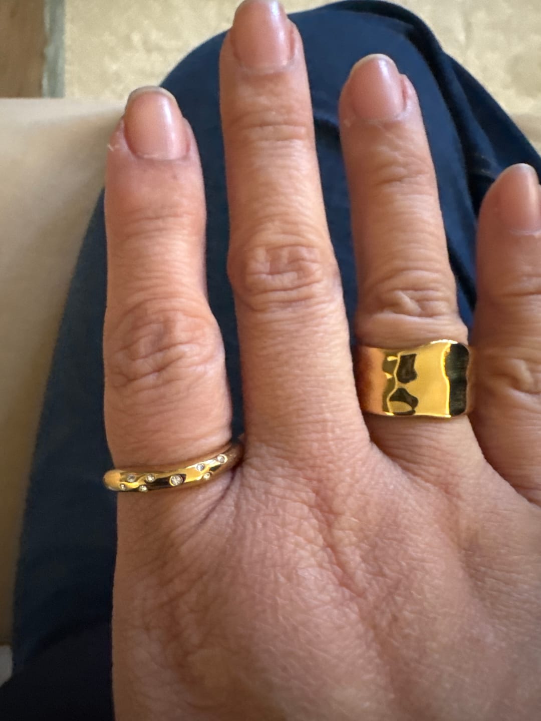 Customer photo review of Textured Band Ring
