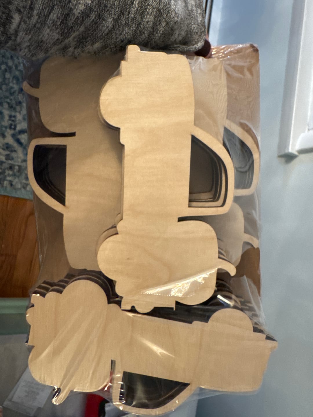 Customer photo review of Unfinished Wood Halloween Tree Car Truck Silhouette - Craft- up to 46" DIY