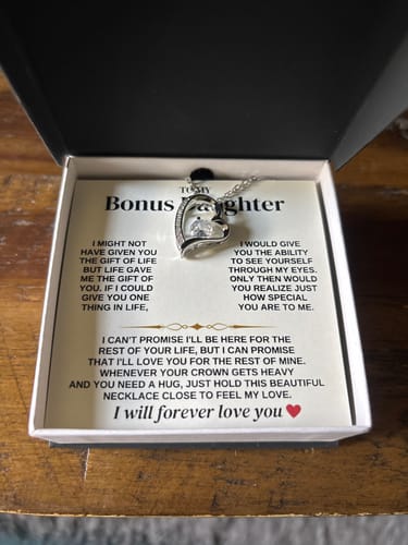 Customer photo review of To My Bonus Daughter - Necklace Gift Set - SS312