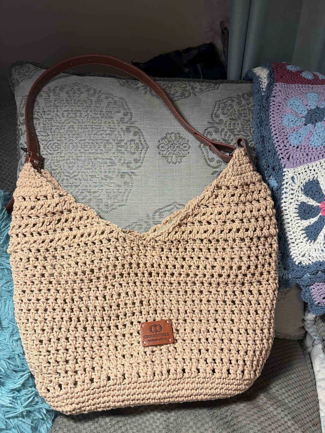Customer photo review of CrochetPark™ Haven Hobo crochet kit