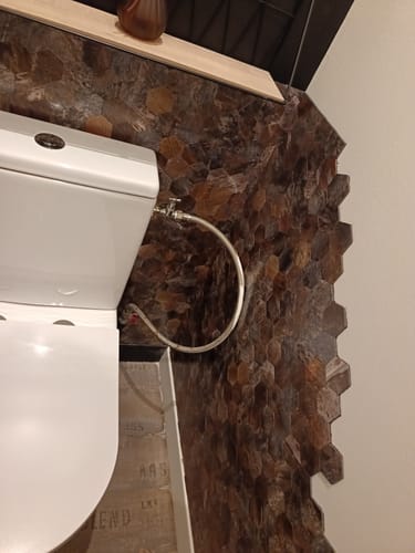 Customer photo review of Crédence Autocollante Mosaique Cuivre Brillant Impérmeable