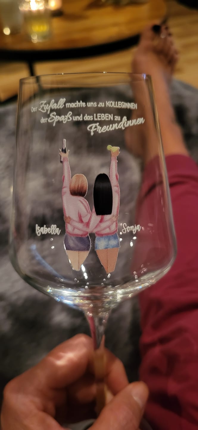 Customer photo review of Best Friends Forever - Personalisiertes Weinglas