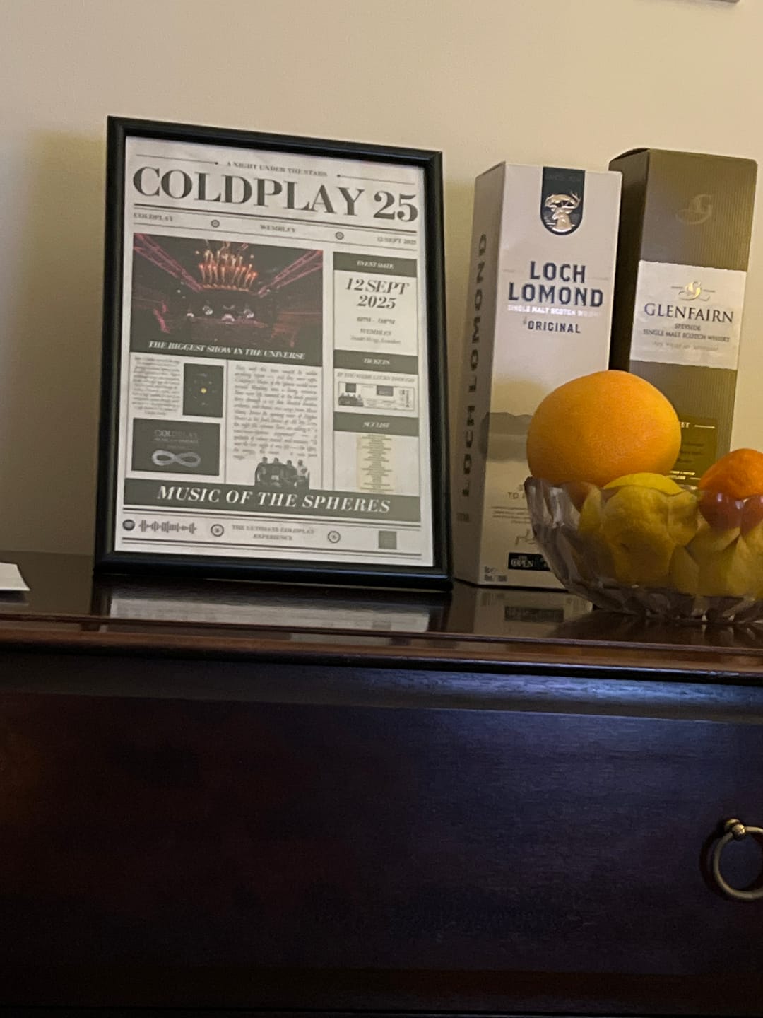 Customer photo review of Coldplay Personalised Souvenir Poster