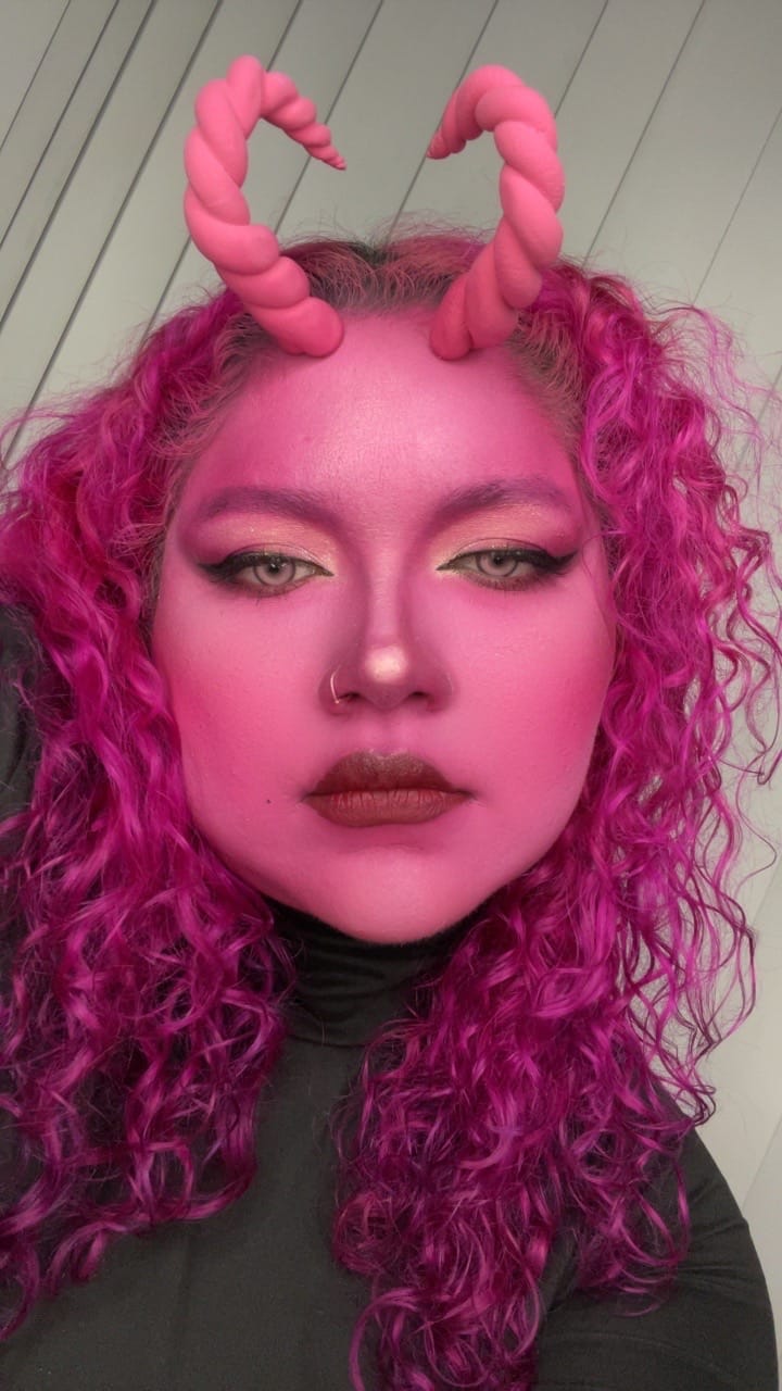 Customer photo review of Cosplay KOI Pink Coloured Contact Lenses