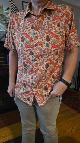 Customer photo review of Fall Squirrel Button Up Shirt