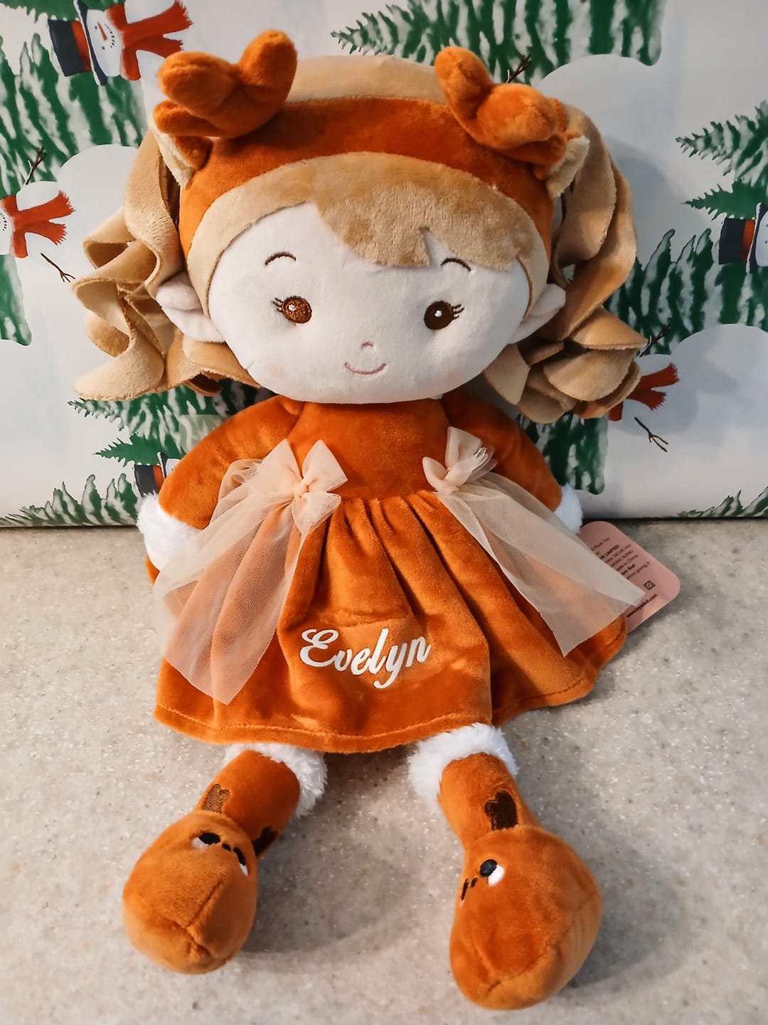 Customer photo review of Personalized Reindeer Girl