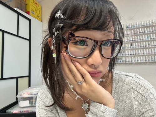 Customer photo review of Kitten Eyeglasses