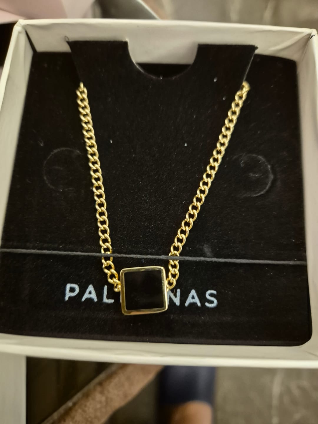 Customer photo review of Black Enamel Necklace