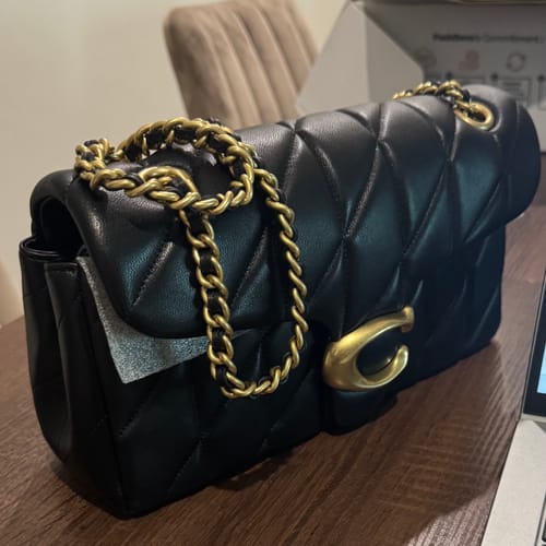 Customer photo review of Coach Tabby Shoulder Bag 26 With Pillow Quilting In Brass Black CP150