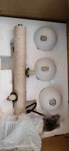 Customer photo review of Travertine Pendant Lamp 7702S2-Gun BL