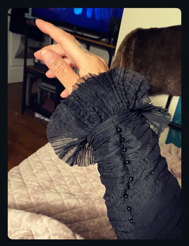Customer photo review of Lady Mourning Victorian Gown in Black