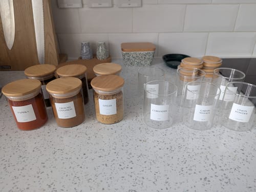 Customer photo review of Glass Spice Jar with Bamboo Lid 200ml Small