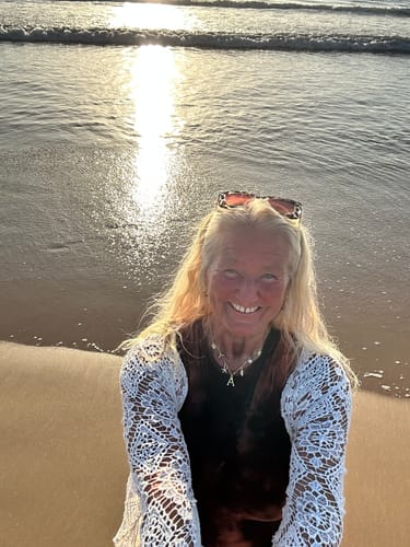 Customer photo review of GOLD OCEAN LETTER NECKLACE