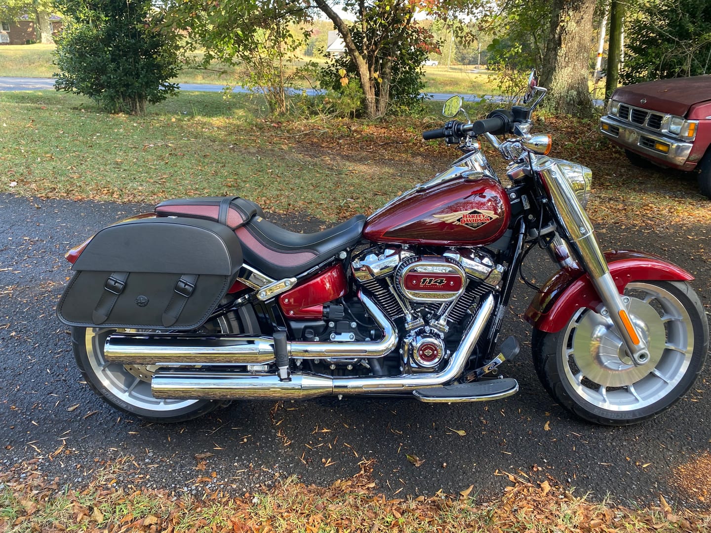 Customer photo review of 28L - Baelor Medium Quick Mount Motorcycle Saddlebags For Harley Softail Fat Boy FLFB/S