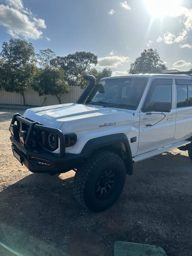 Customer photo review of Smoked Turn Signal Side Marker + Front Corner Indicator Combo to suit Toyota LandCruiser 70 Series (09/2023+)