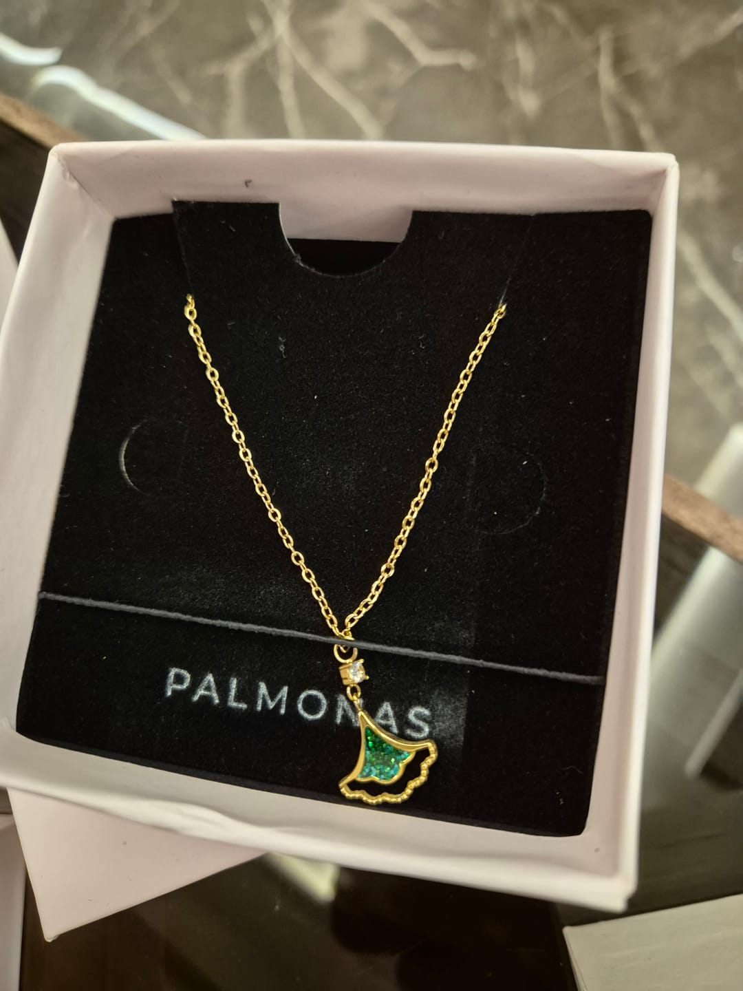 Customer photo review of Ginkgo Leaf Pendant