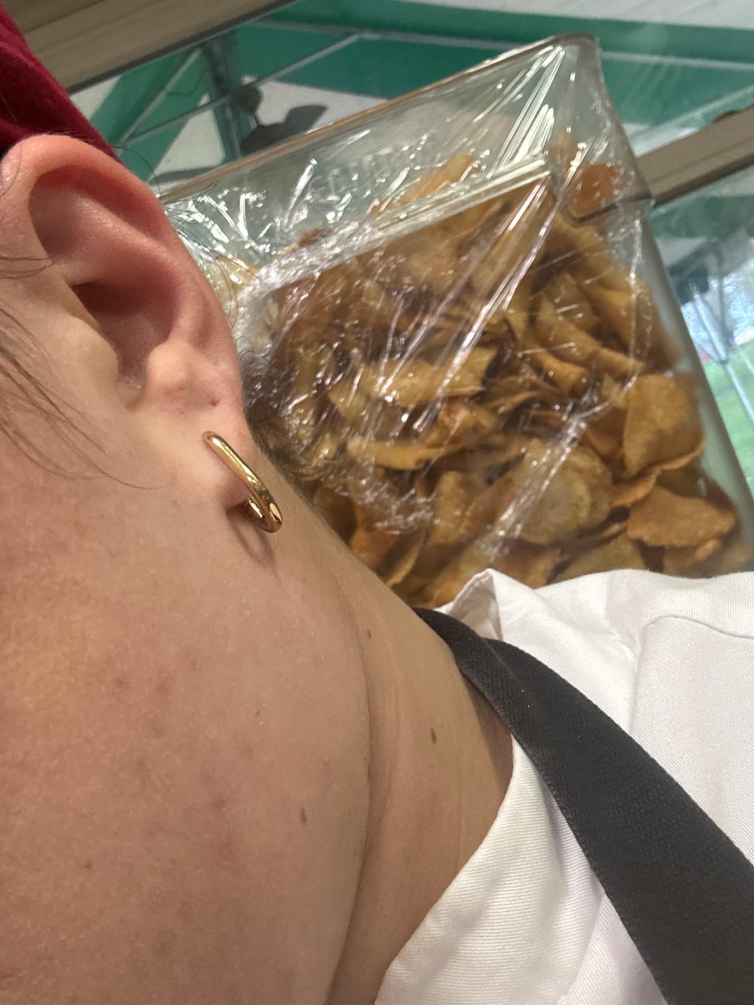 Customer photo review of Paper Clip Hoop Earrings