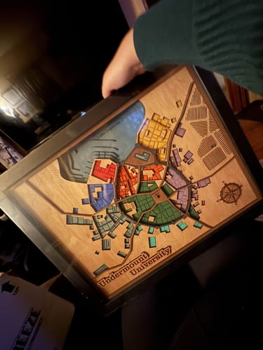 Customer photo review of CUSTOM FANTASY 3D WOOD WORLD MAP