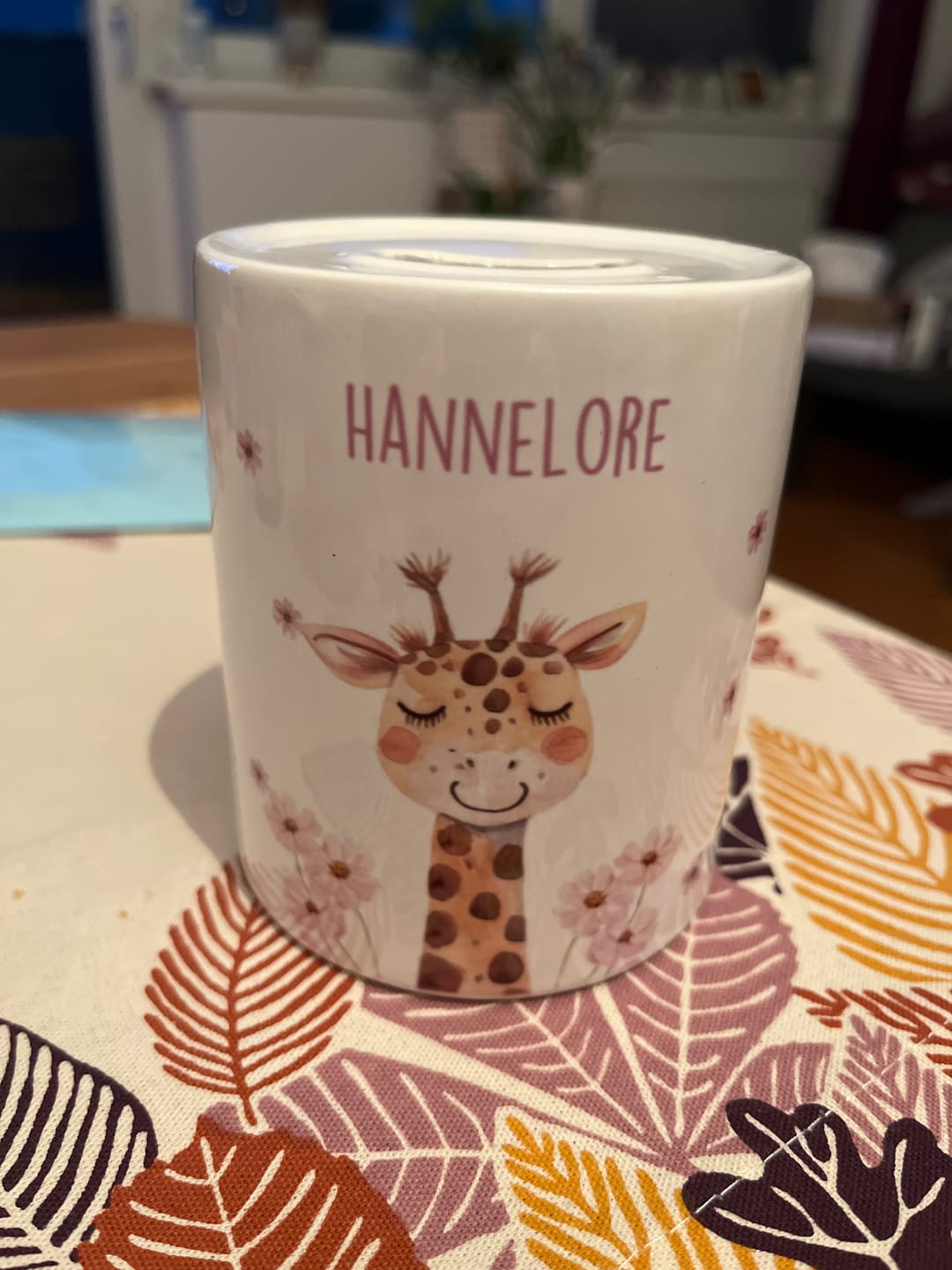Customer photo review of Spardose Kinder aus Keramik - Giraffe