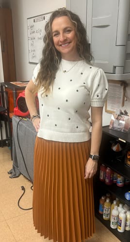 Customer photo review of The Retro Dot Sweater