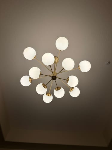 Customer photo review of Opal Glass Globe Sputnik Chandelier