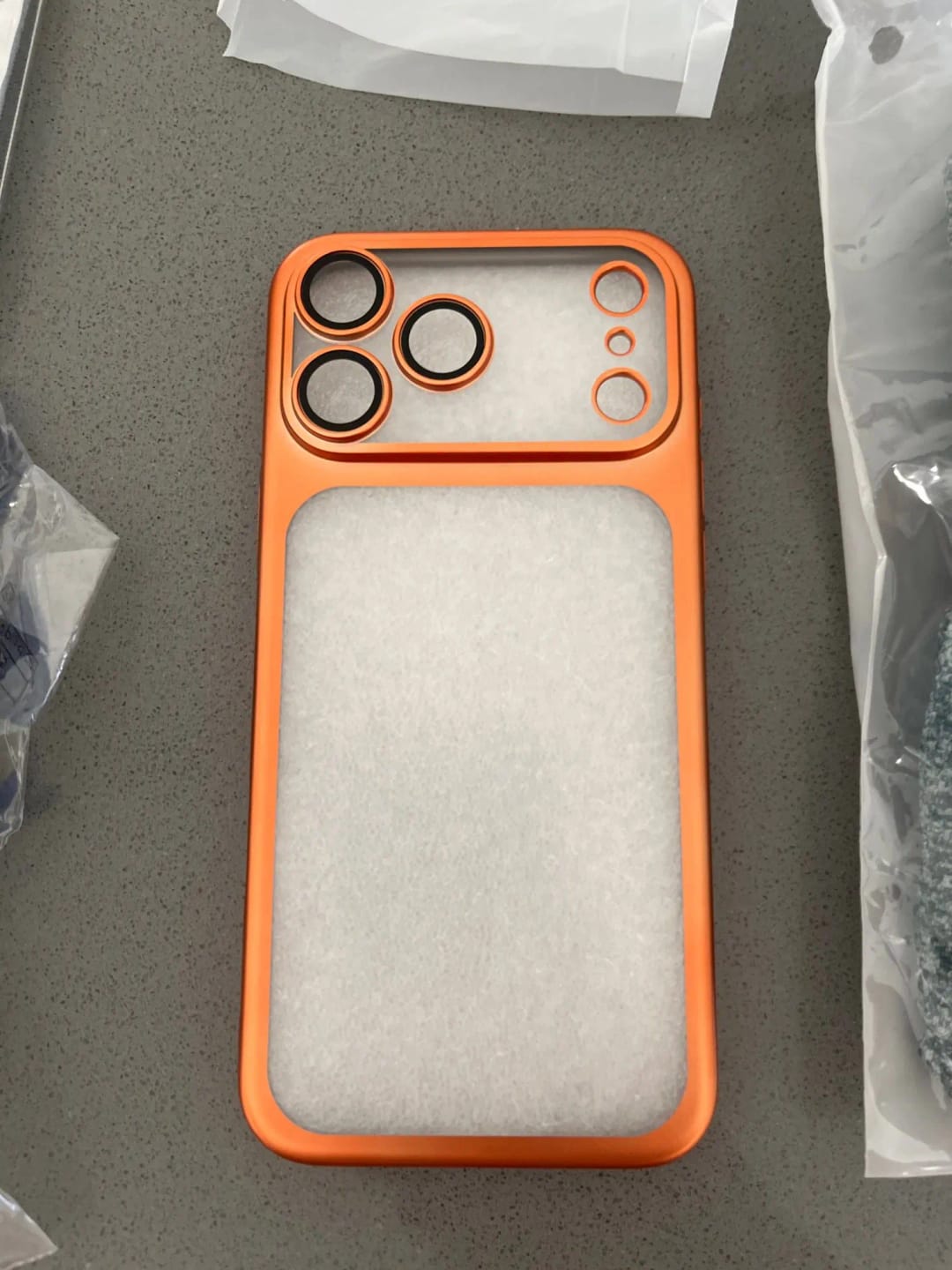 Customer photo review of LuxuryKase Hybrid Frosted Clear Case | Matte Hard Back Cover | Metallic Frame | Shockproof Slim Design | Anti-Fingerprint | In-Built Camera Lens Protection For iPhone
