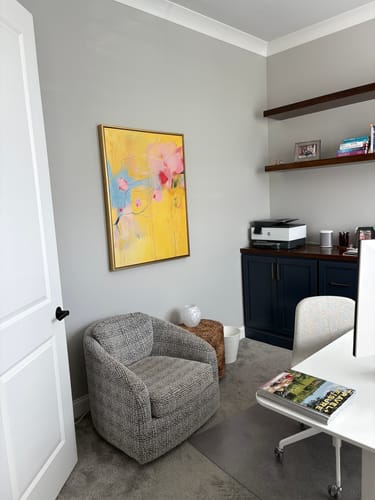 Customer photo review of Soft Bloom Abstract Canvas Art