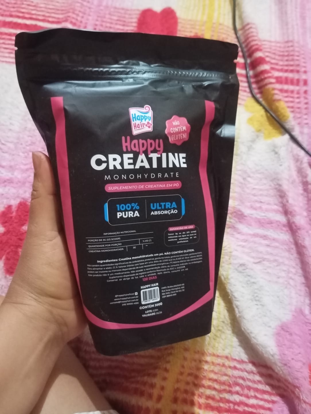 Customer photo review of Creatina Monohidratada 100% Pura 300g - Happy Creatine