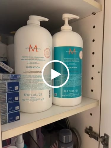 Customer photo review of Moroccanoil Hydrating Shampoo & Conditioner 67.6oz Professional Size Duo Set
