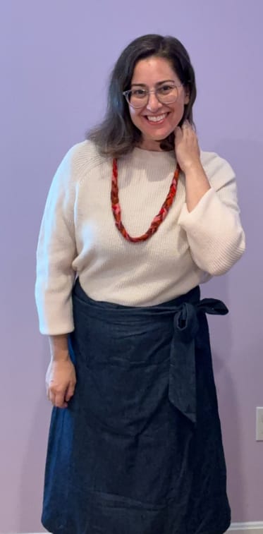 Customer photo review of NEW! Denim Wrap Skirt