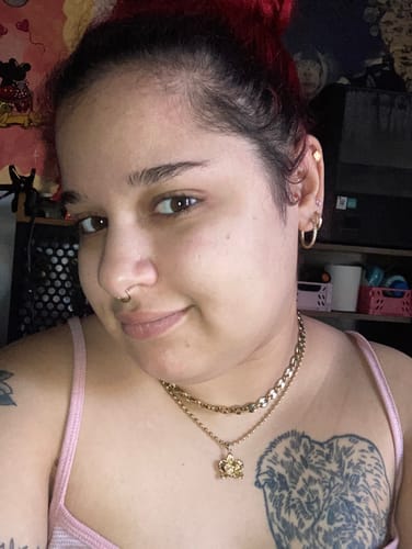 Customer photo review of Orchid Flower Necklace