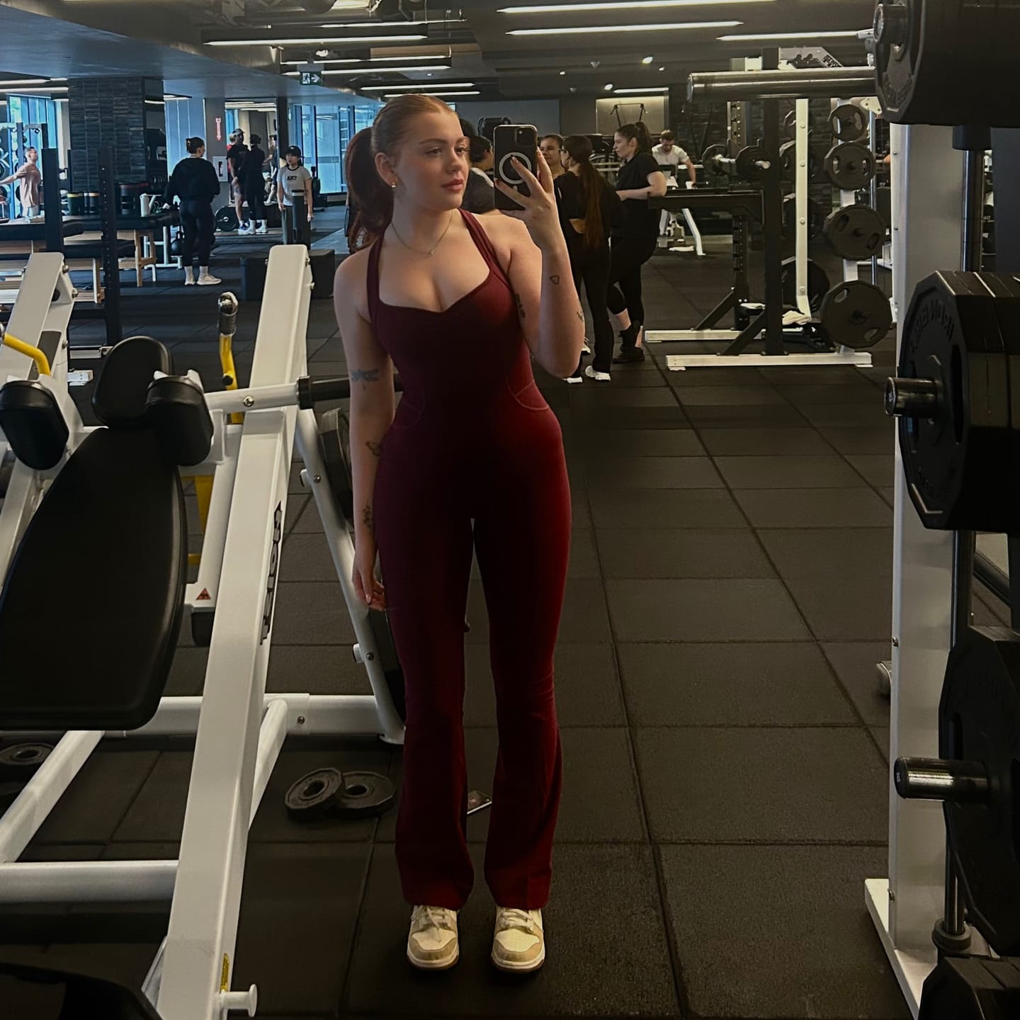 Customer photo review of The Sculpt Onesie / Black-Cherry
