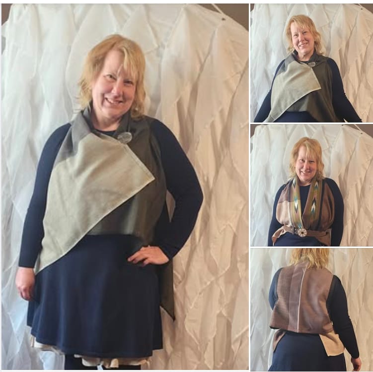 Customer photo review of NEW! Light Wool Cape Fusion Dusty Pink