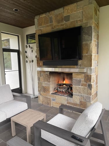 Customer photo review of Custom Metal Floating Mantel Shelf | 25+ Finishes