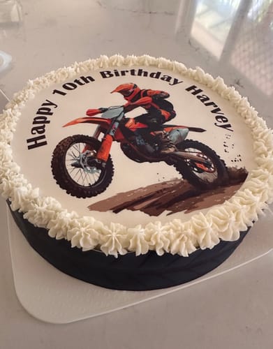 Customer photo review of Dirt Bike - Edible Icing Toppers